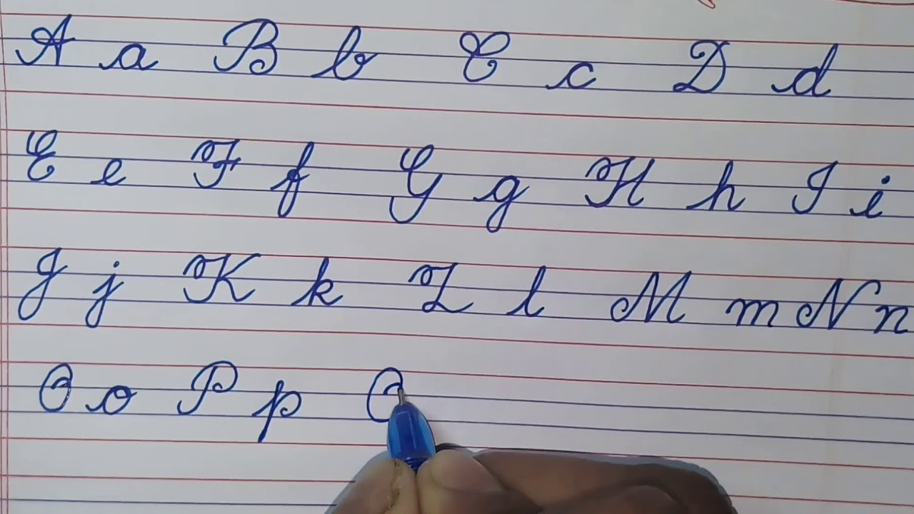 How To Write English Capital And Small Letter In Cursive.