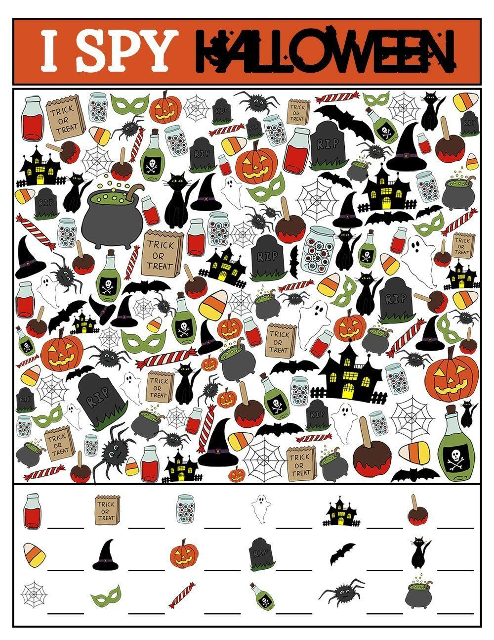 I Spy Halloween Edition Worksheet