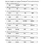 Image Result For Analogies Worksheet | Learning Worksheets