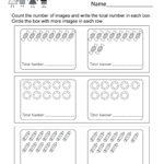 In This Free More Or Less Worksheet, Kids Are Asked To Count