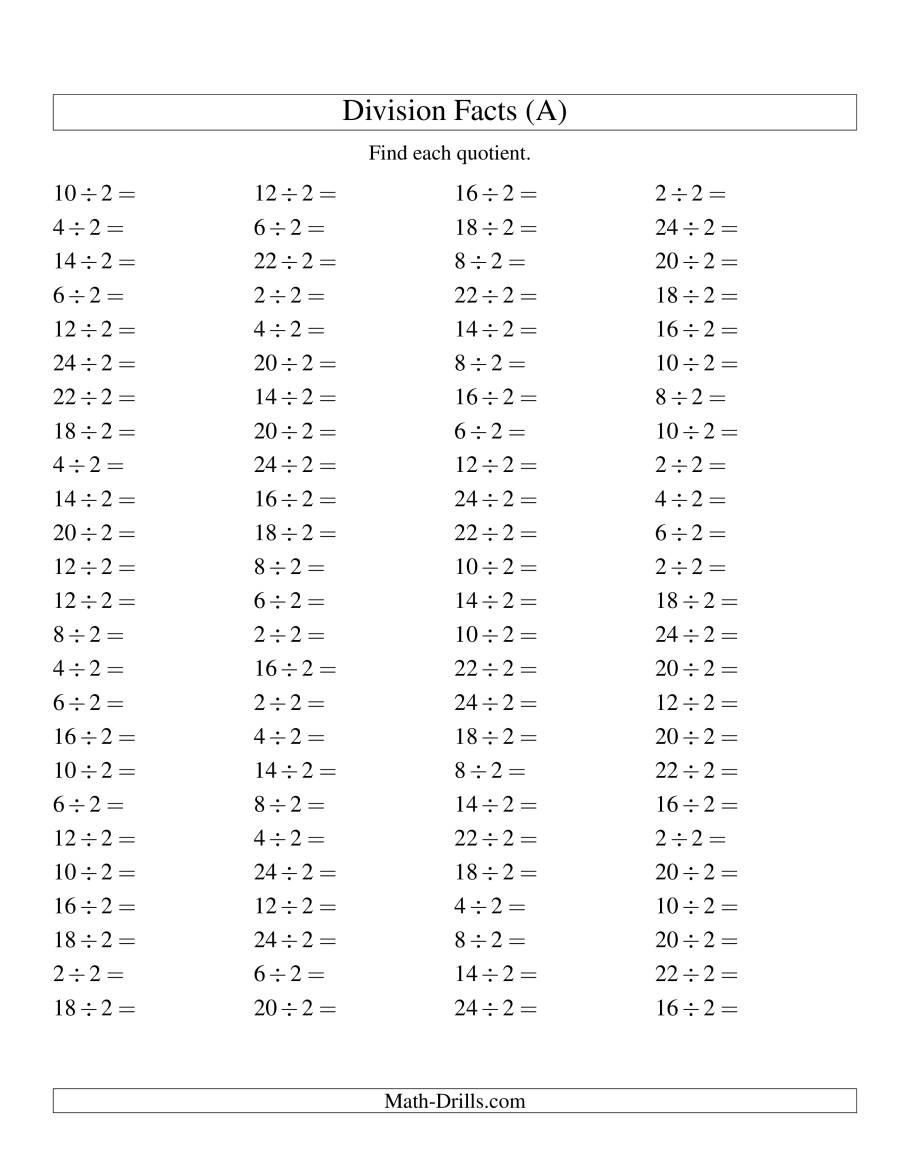Individual Division Fact 2 (A)
