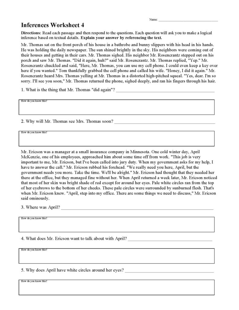 Inferencing Printable Worksheets | Printable Worksheets And