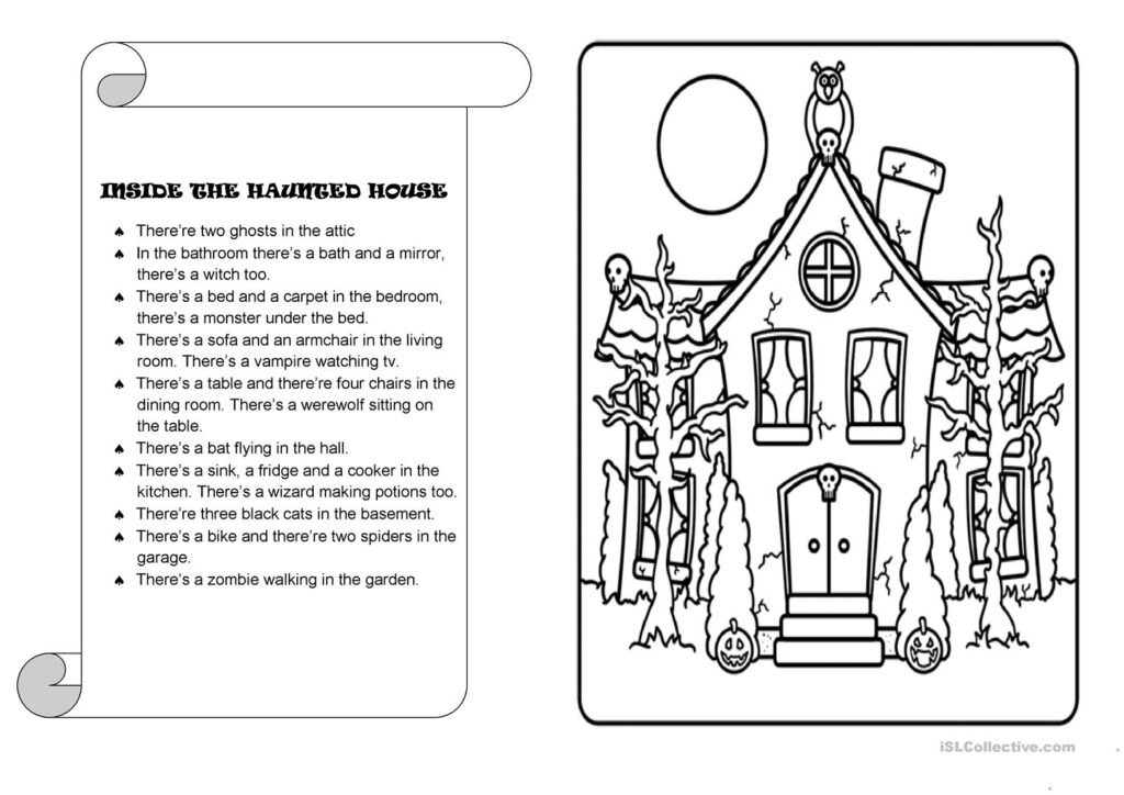 Inside The Haunted House   English Esl Worksheets For