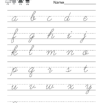 Kindergarten Alphabet Handwriting Practice Printable