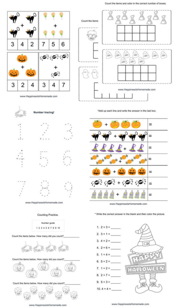 Kindergarten Halloween Math Pack Happiness Is Homemade