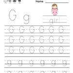 Kindergarten Letter G Writing Practice Worksheet Printable Pertaining To G Letter Worksheets Preschool