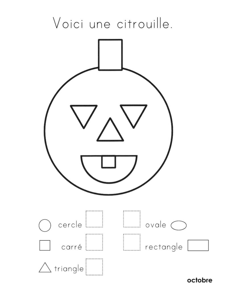 La Nuit, Les Formes, L'halloween | French Worksheets, Learn