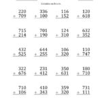 Large Print 3 Digit Plus 3 Digit Addition With No Regrouping (A)