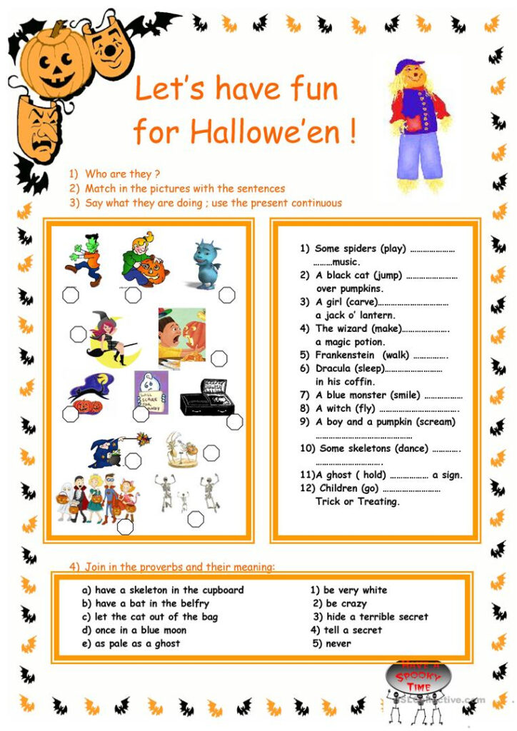 Let's Have Fun For Halloween   English Esl Worksheets For