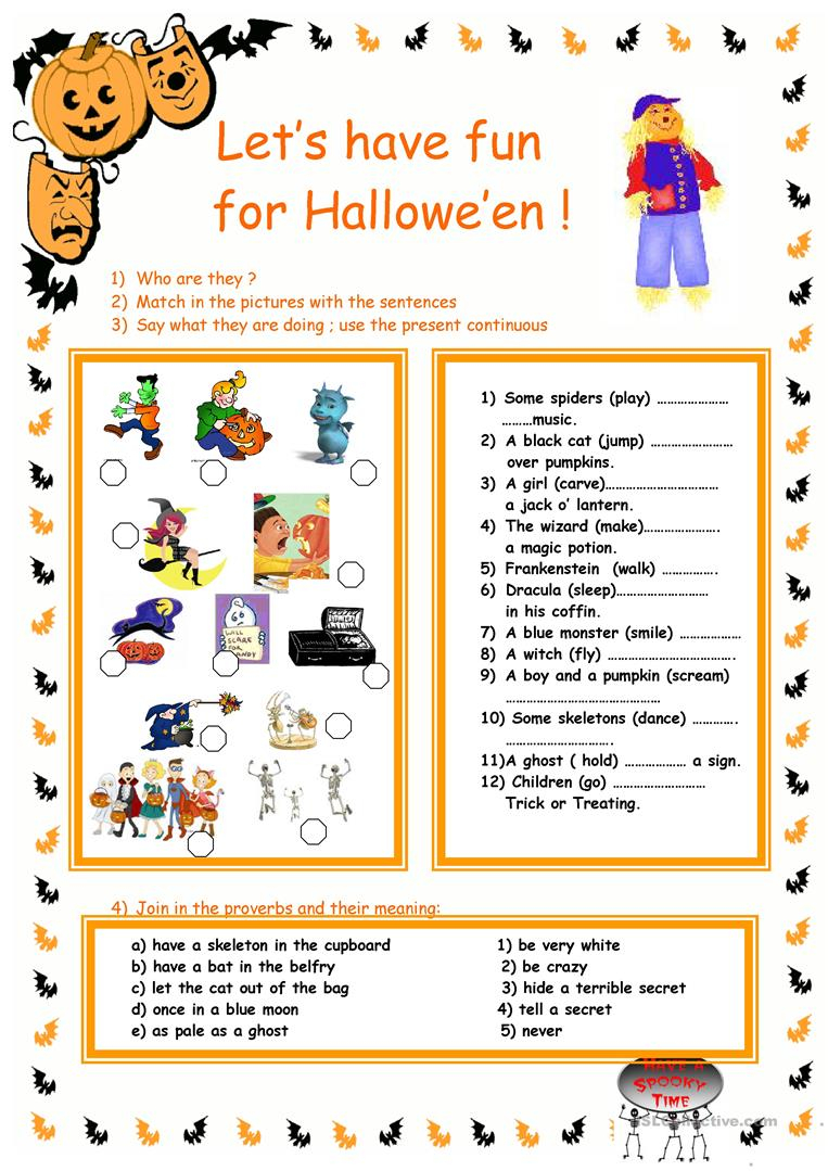 Let&amp;#039;s Have Fun For Halloween - English Esl Worksheets For