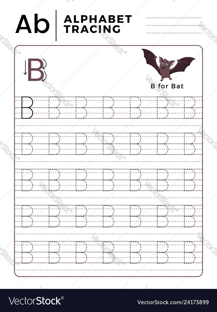 Letter B Alphabet Tracing Book With Example And in Letter B Tracing Printable