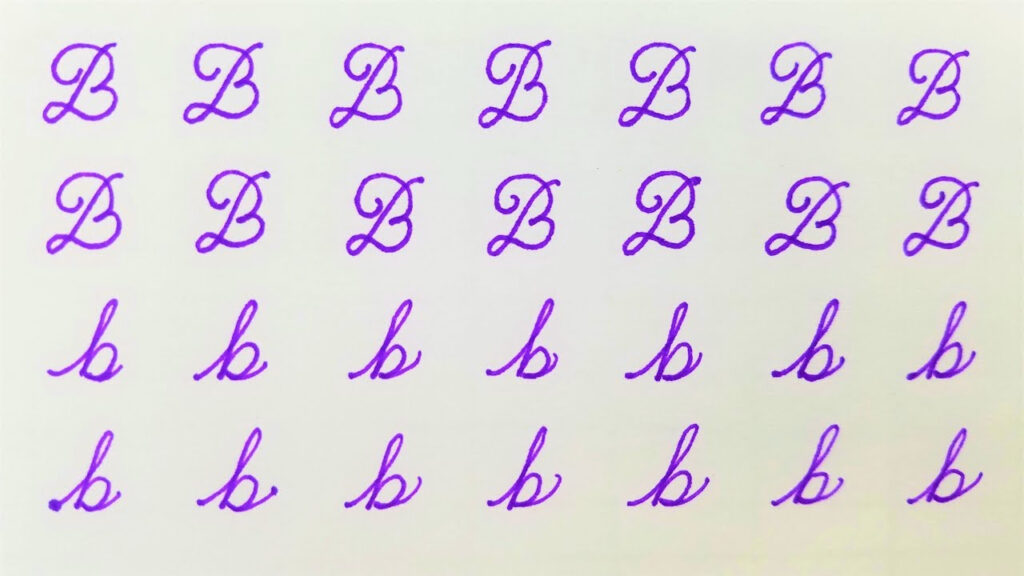 Letter B Learn To Write Cursive Calligraphy Letter B Letter B Learn To Write Cursive Calligraphy Letter B