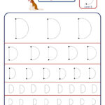 Letter D Tracing Worksheet   Different Sizes   Kidzezone Regarding Letter D Worksheets Cut And Paste
