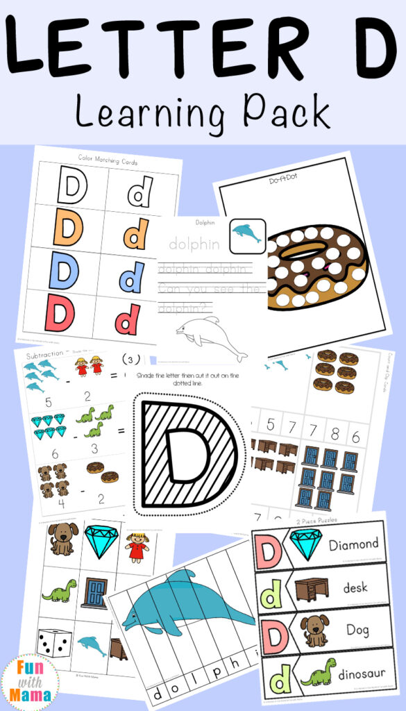 Letter D Worksheets + Activities   Fun With Mama Within Letter D Worksheets Cut And Paste