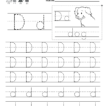 Letter D Writing Practice Worksheet   Free Kindergarten With Regard To Letter D Tracing Sheet