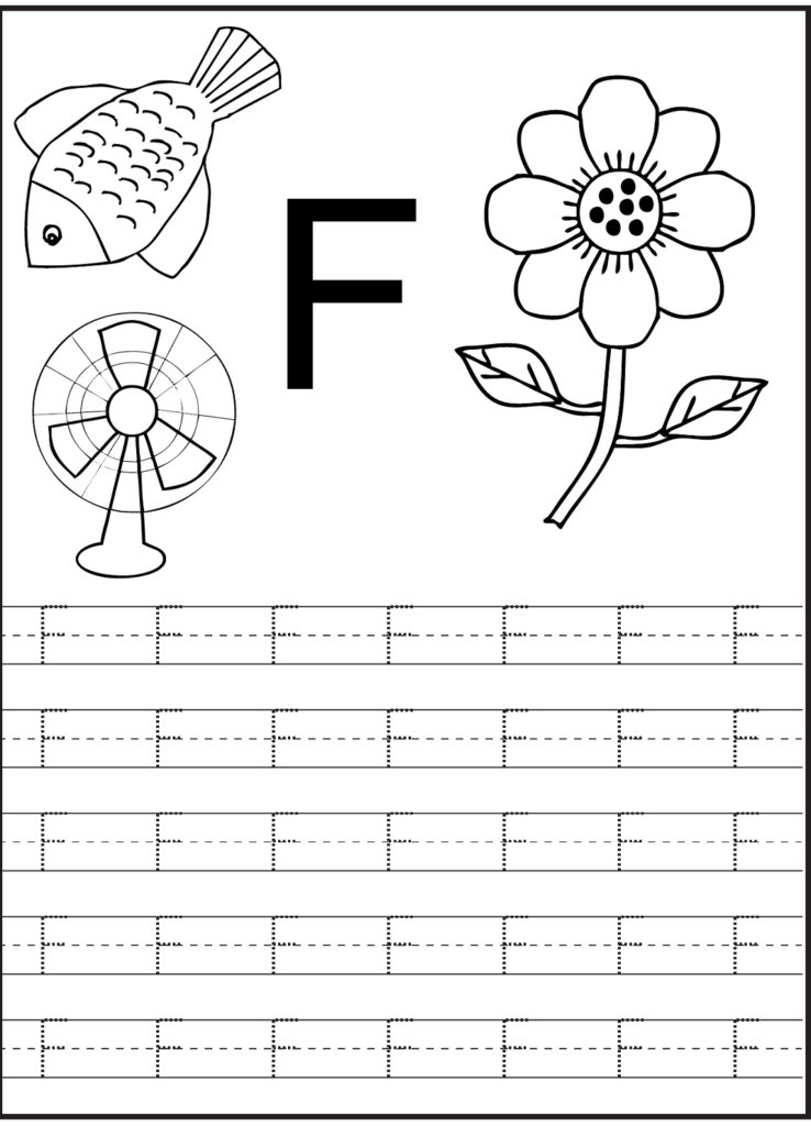 Letter F Worksheet For Preschool And Kindergarten | Alphabet