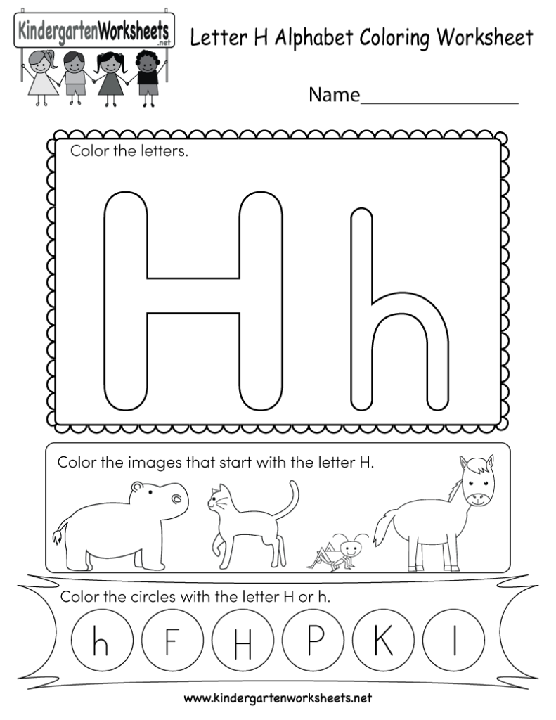 Letter H Coloring Worksheet Free Kindergarten English Letter H Coloring Worksheet Free Kindergarten English