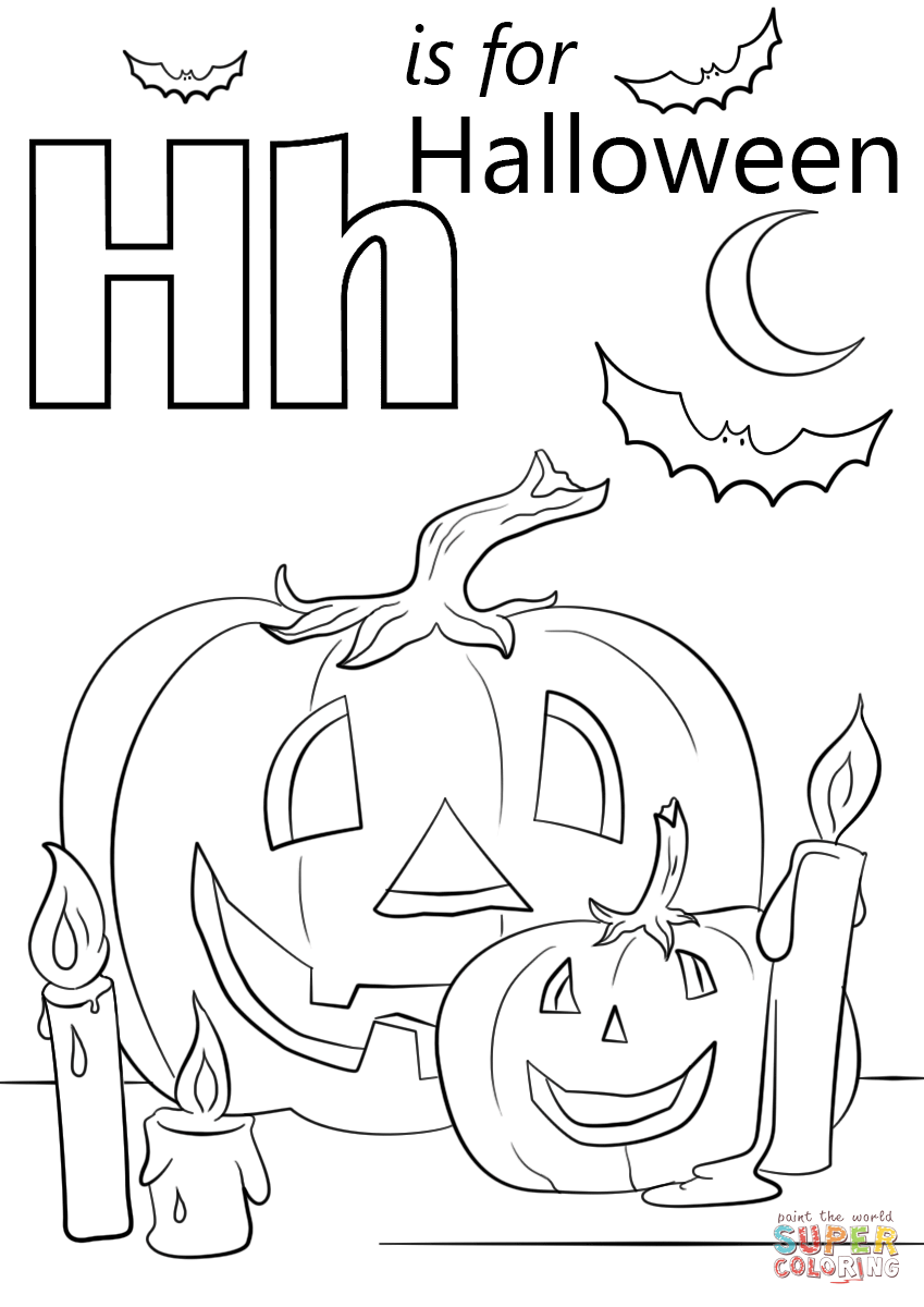 Letter H Is For Halloween Coloring Page | Free Printable