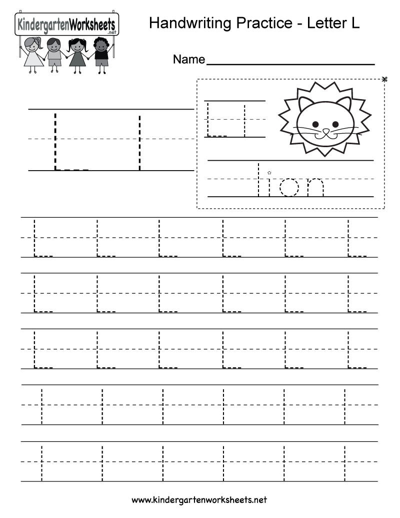 Letter L Writing Practice Worksheet - Free Kindergarten inside Letter L Worksheets For Kinder