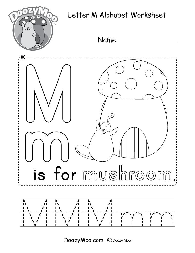 Letter M Alphabet Activity Worksheet - Doozy Moo with regard to Alphabet M Worksheets