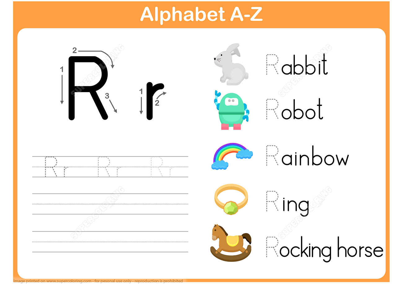 Letter R Tracing Worksheet | Free Printable Puzzle Games intended for R Letter Tracing