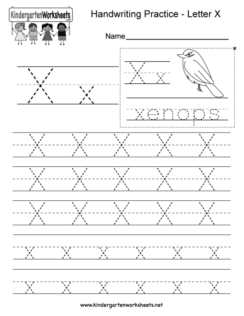 Letter X Handwriting Practice Worksheet. This Series Of For Letter X Tracing Preschool