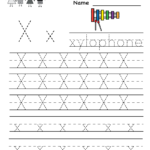 Letter X Writing Practice Worksheet   Free Kindergarten In Letter X Tracing Preschool