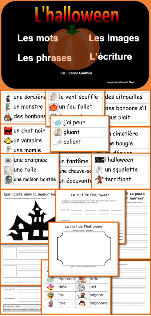 L'halloween: French Halloween Vocabulary And Writing