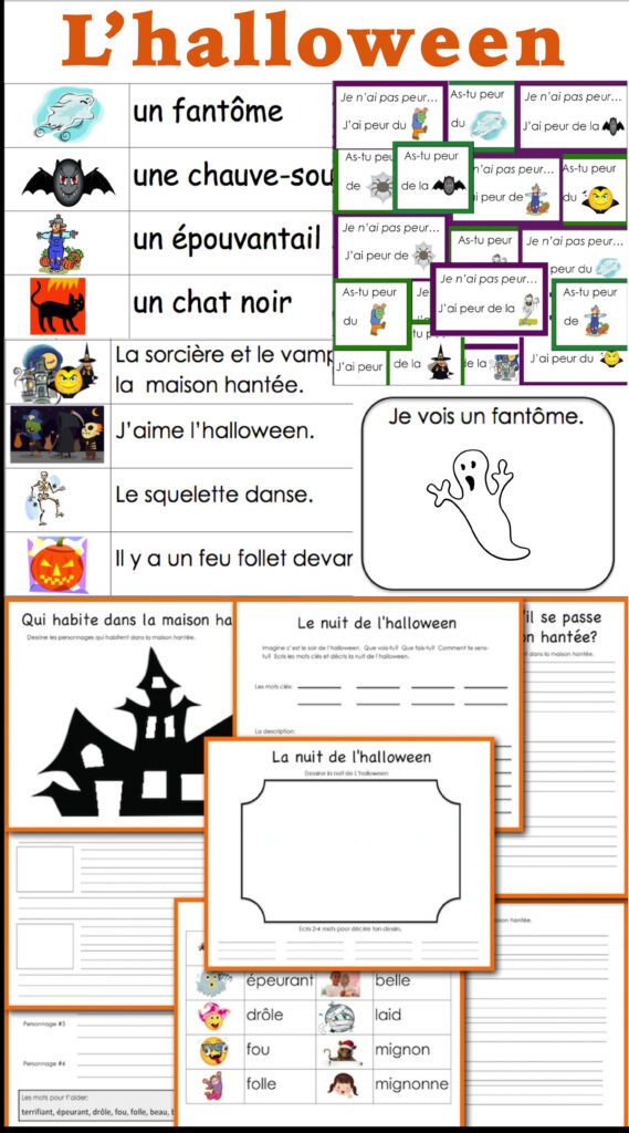 L'halloween: French Halloween Vocabulary And Writing