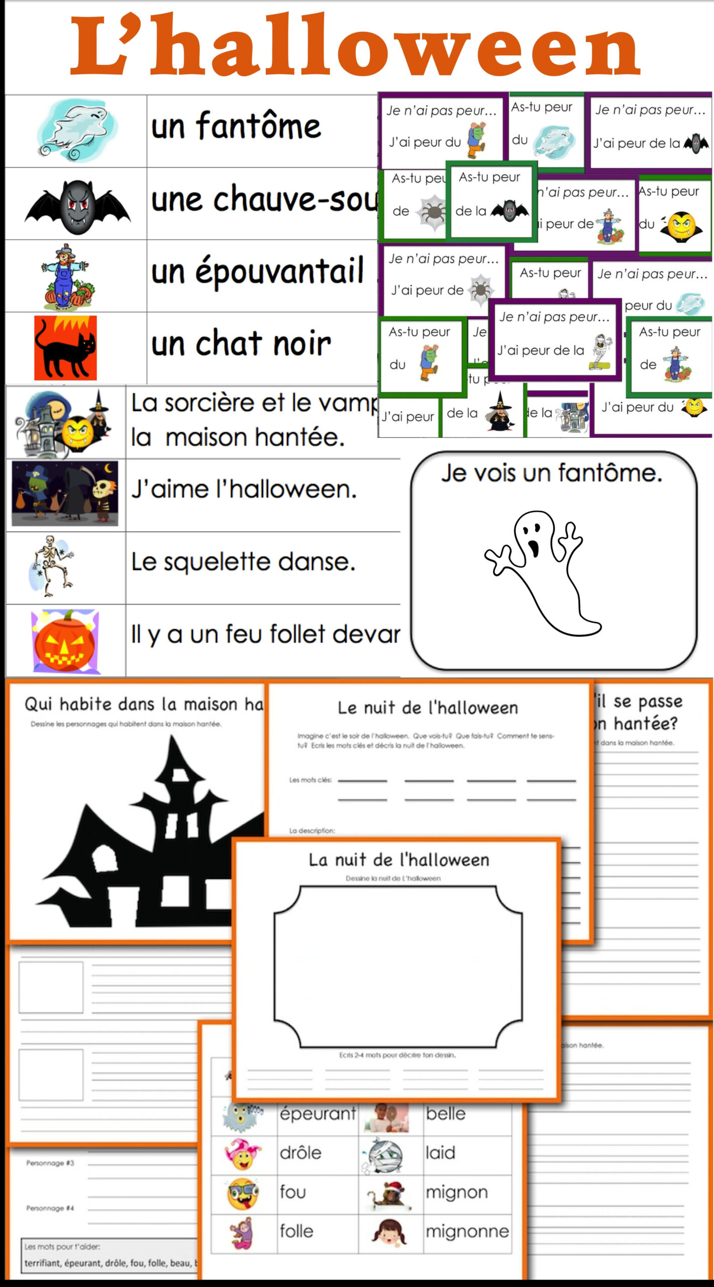 L&amp;#039;halloween: French Halloween Vocabulary And Writing