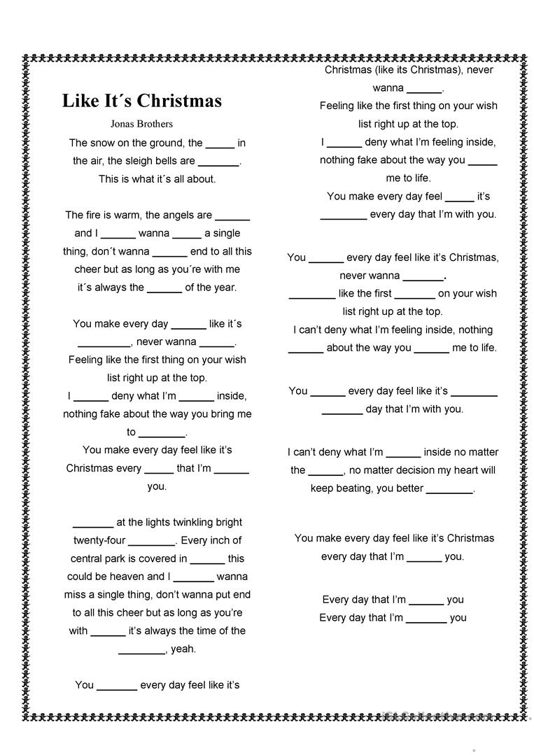 Like It´s Christmas - Jonas Brothers - English Esl