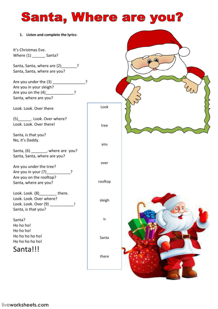 Listening About Santa Claus Worksheet