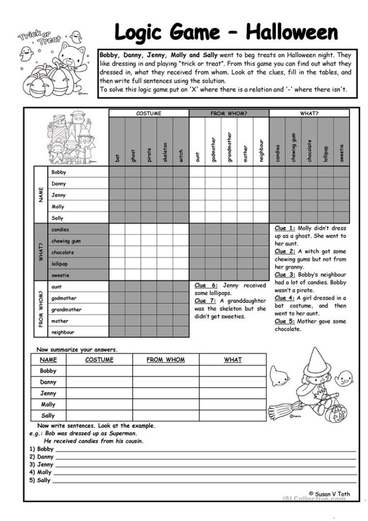 Logic Game (34Th)   Halloween * Elementary * With Key * With