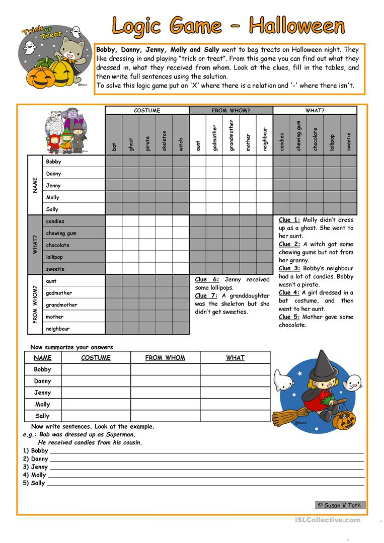 Logic Game (34Th) - Halloween * Elementary * With Key * With