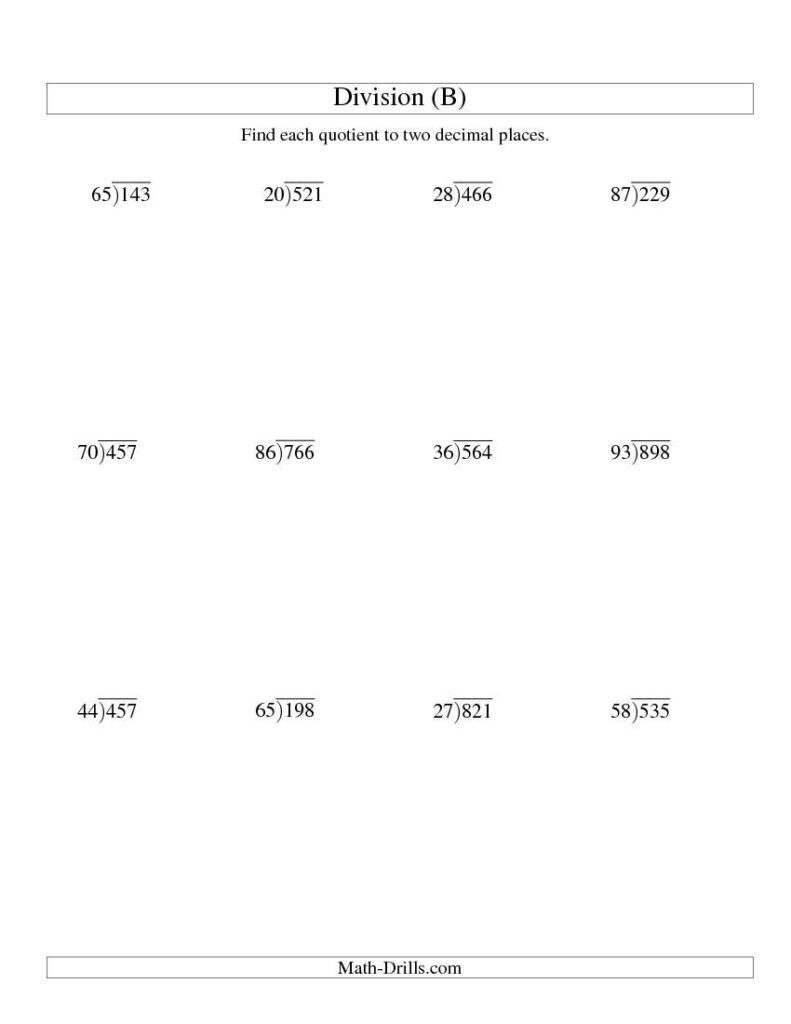 Long Division   Two Digit Divisor And A Three Digit Dividend