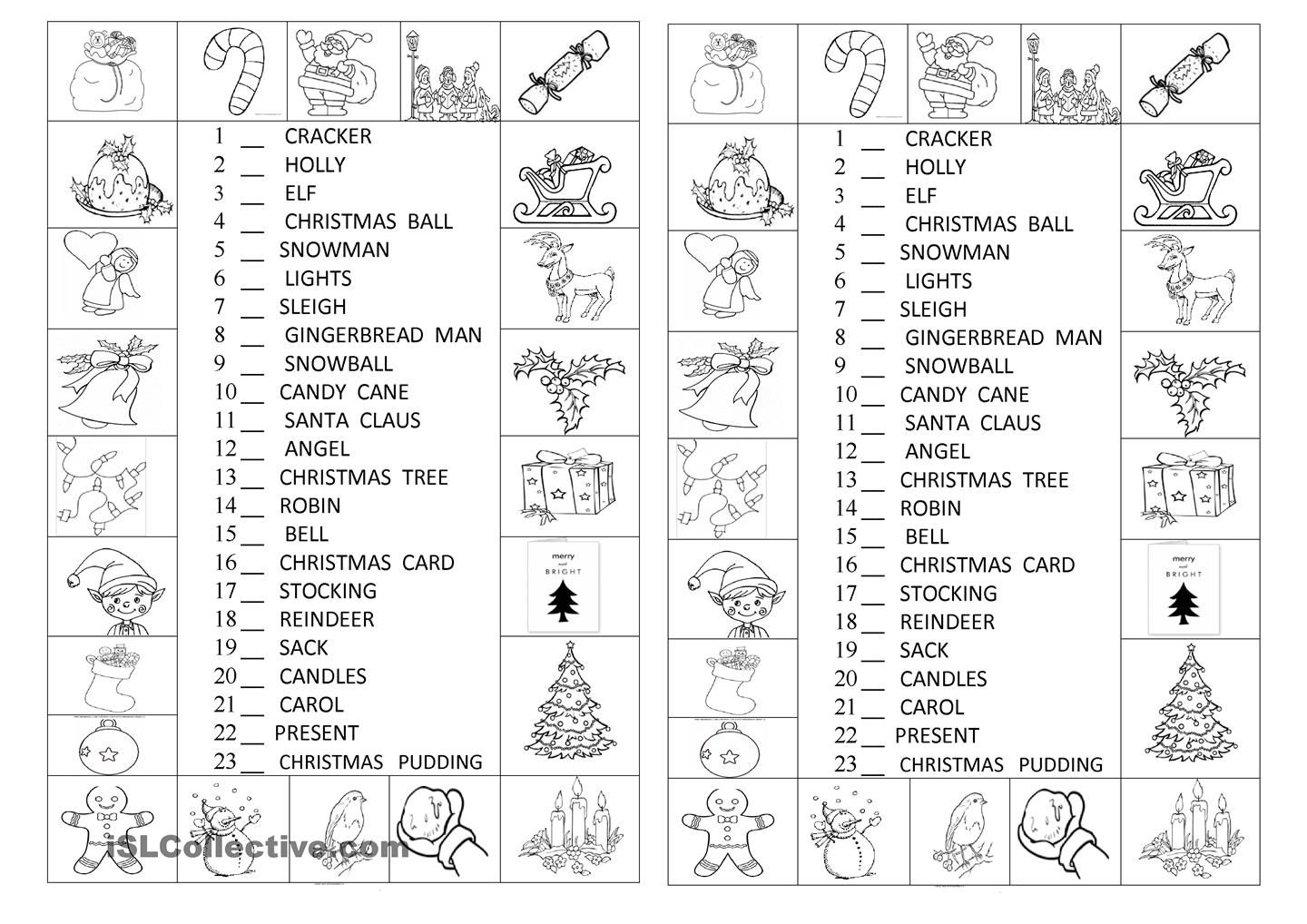 Look And Number The Christmas Symbols | Christmas Worksheets