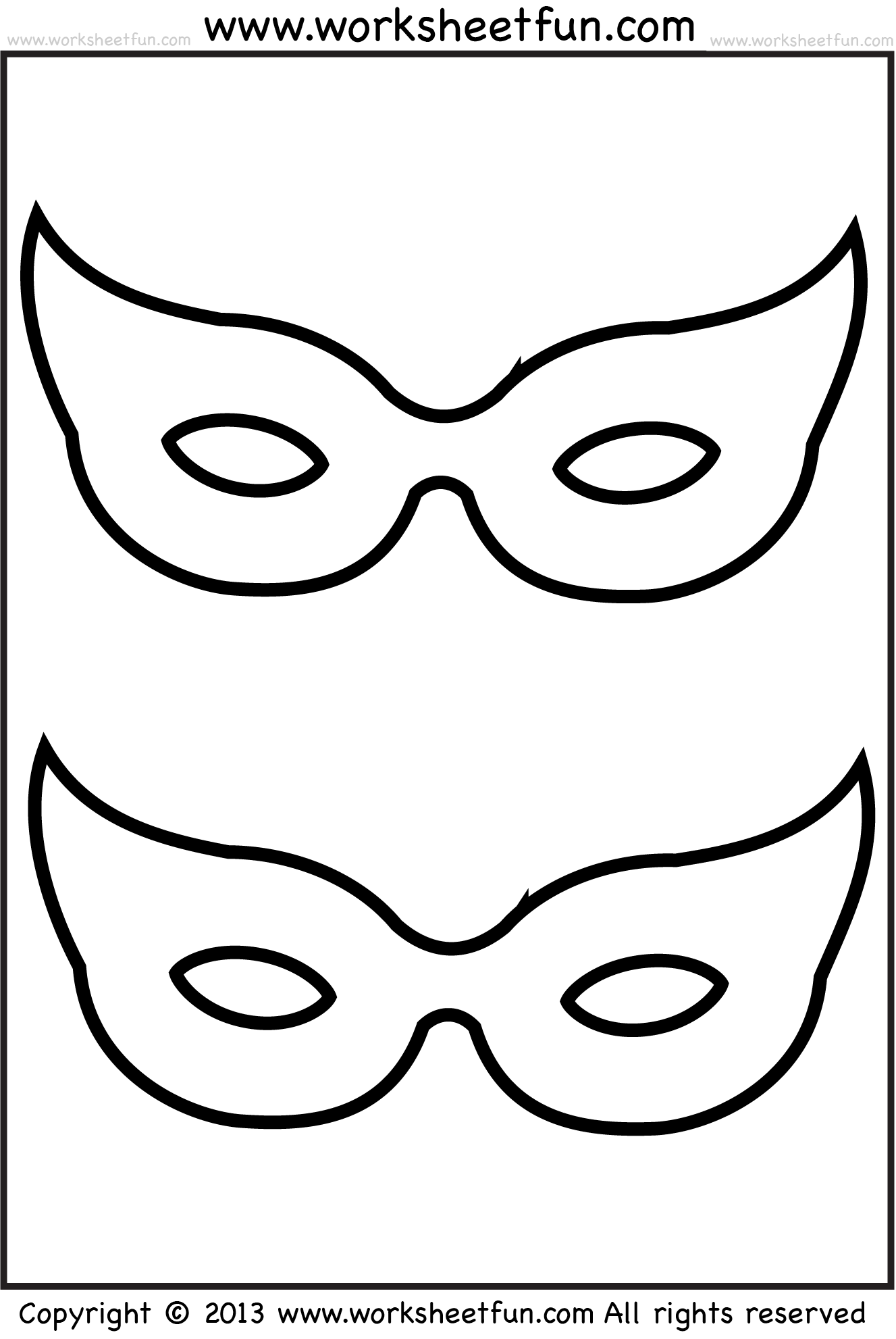 Mask – 2 Worksheets / Free Printable Worksheets – Worksheetfun