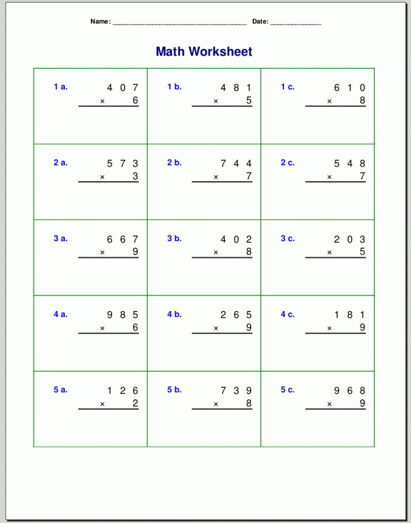 Math Worksheet : 4Th Grade Multiplication Worksheets Best
