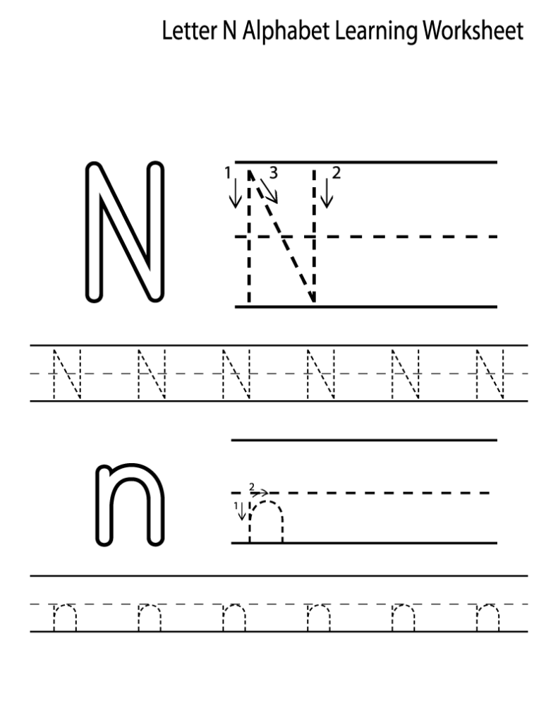 Math Worksheet : Alphabet Letter Tracing Printables For Kids With N Letter Tracing