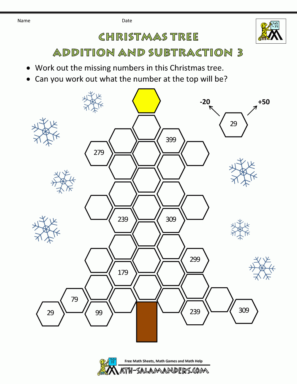 Math Worksheet ~ Christmas Math Worksheet Tree Addition