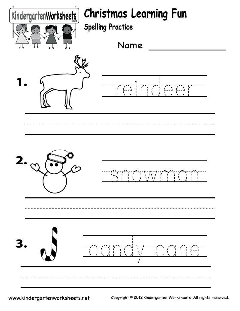 Math Worksheet : Christmas Spelling Worksheet