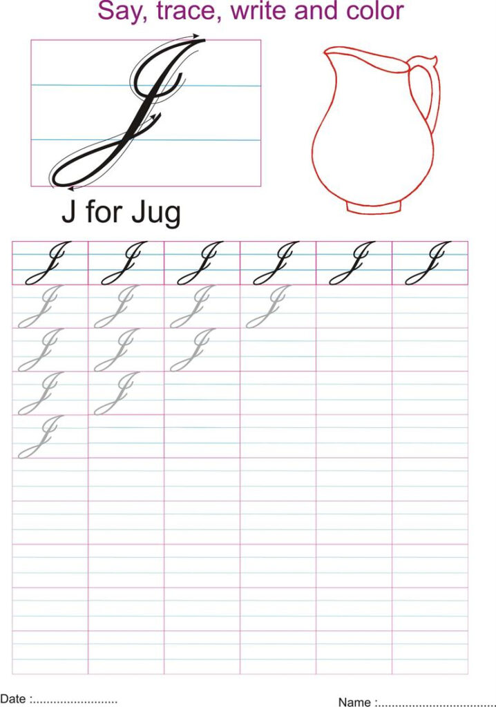 Math Worksheet : Cursive Captial Letter J Worksheet Capital