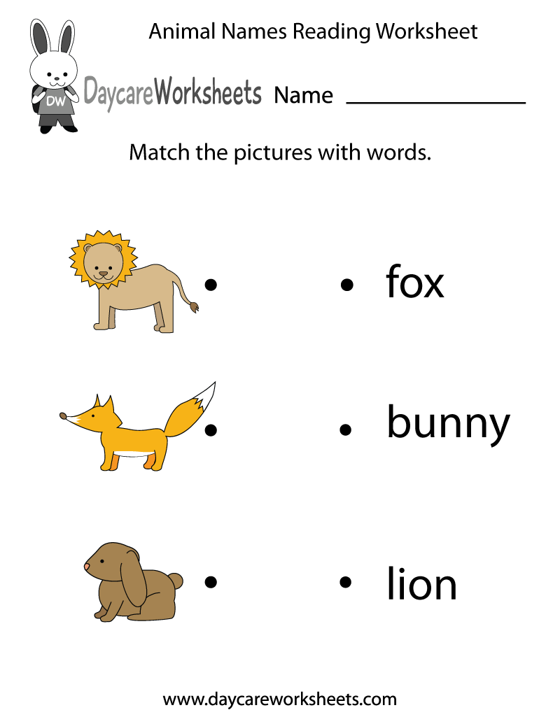 Math Worksheet : Free Animal Words Reading Worksheet Forol