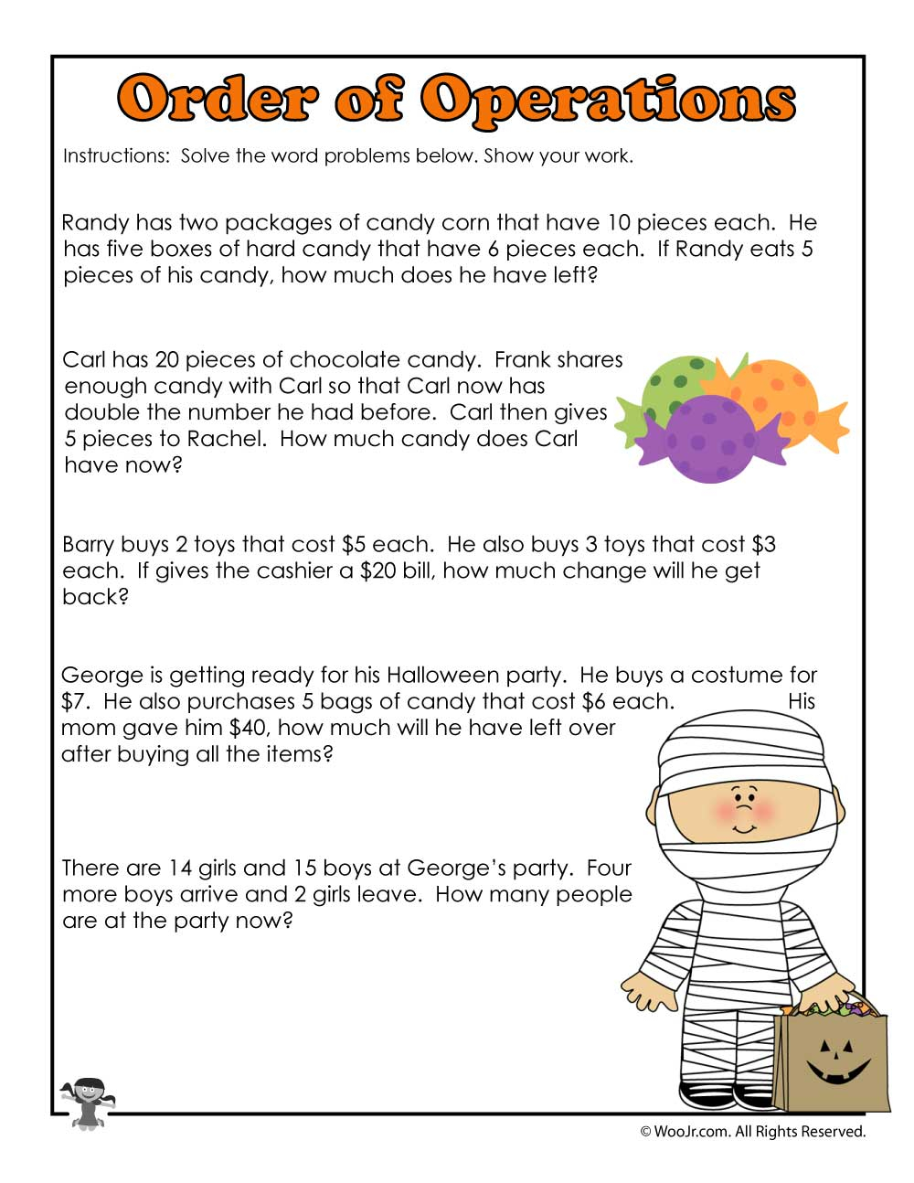 Math Worksheet ~ Halloween 3Rd Grade Worksheet Math