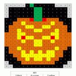 Math Worksheet ~ Halloween Colornumber Pumpkin Numbers