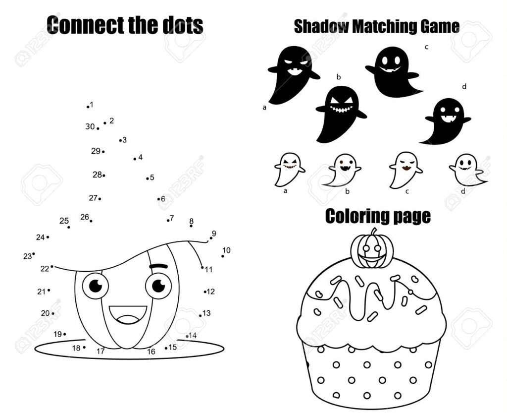 Math Worksheet : Halloween Theme Activity Page For Kids