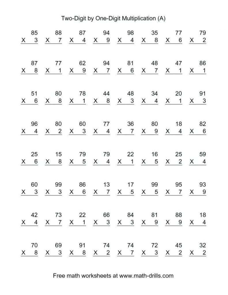 Math Worksheets Additioniplication 2S Subtraction 4Th Grade