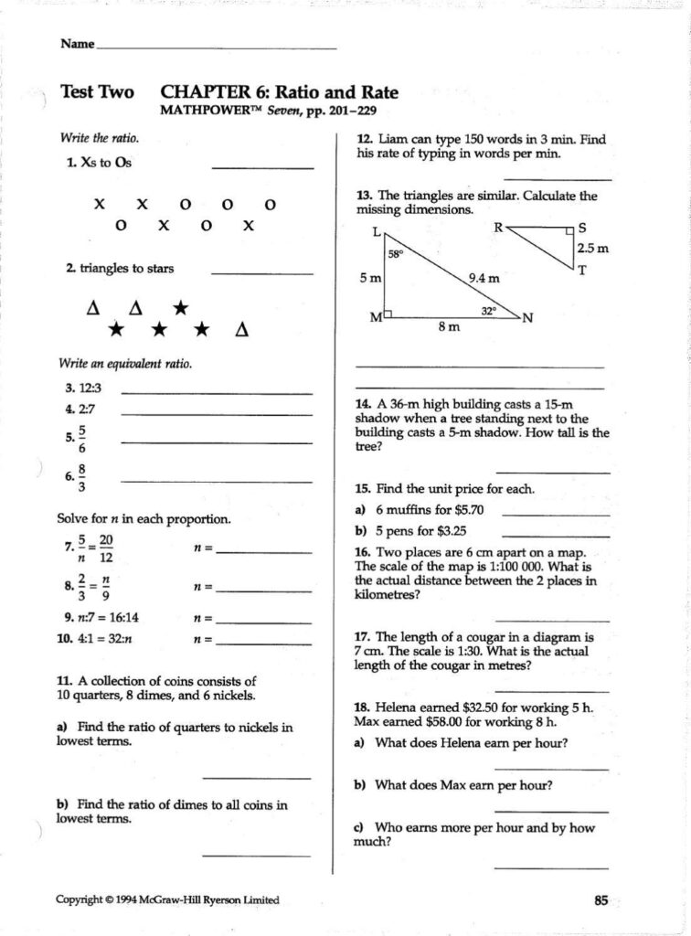 Mathpower 7 Work Sheets | Worksheets, Free Math Worksheets