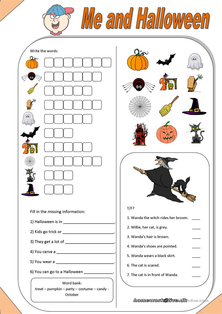  Halloween  Spelling Activity Worksheets  