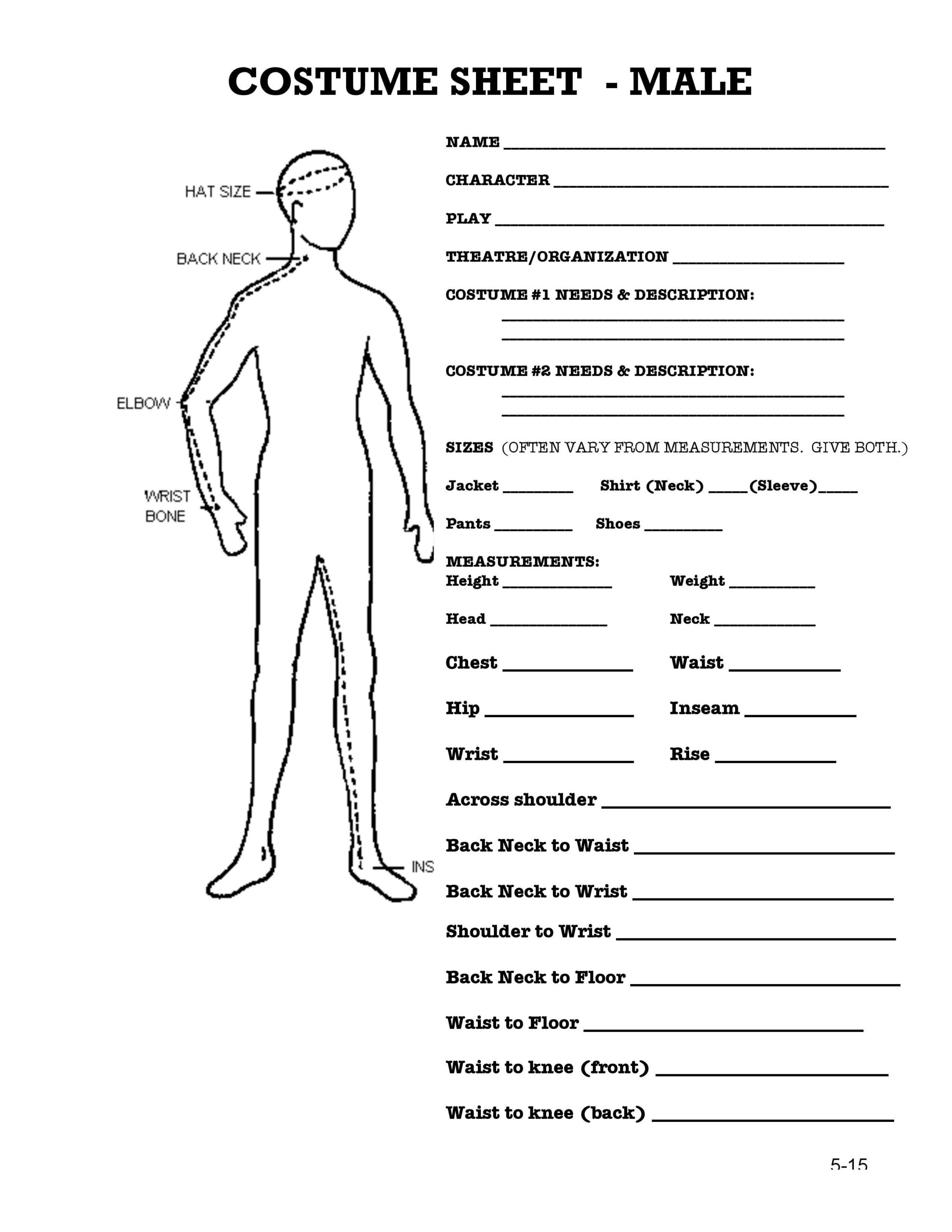 Measuring Sheet | Costume Design, Costumes, Costume Design